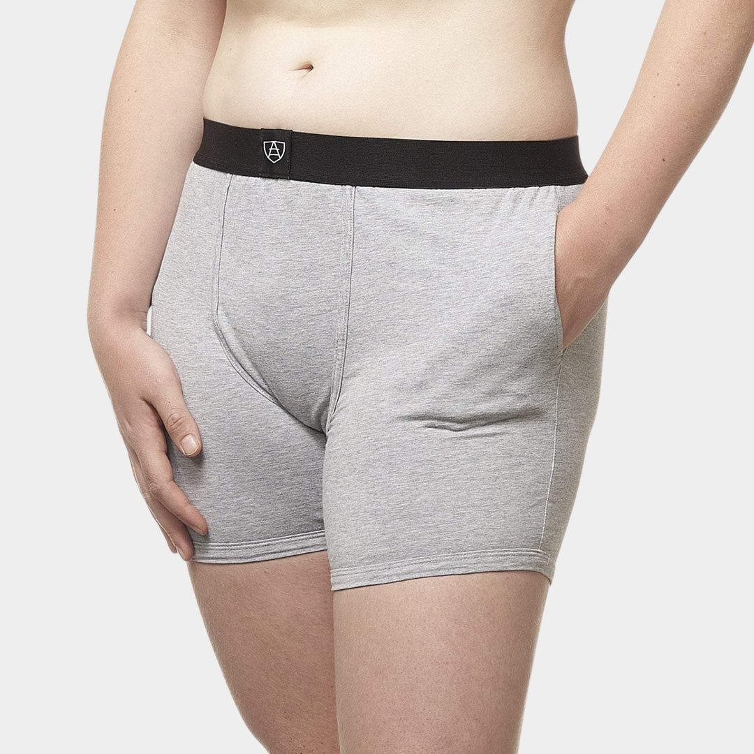 Gender-Neutral Boxers With Pockets - Grey - Paxsies