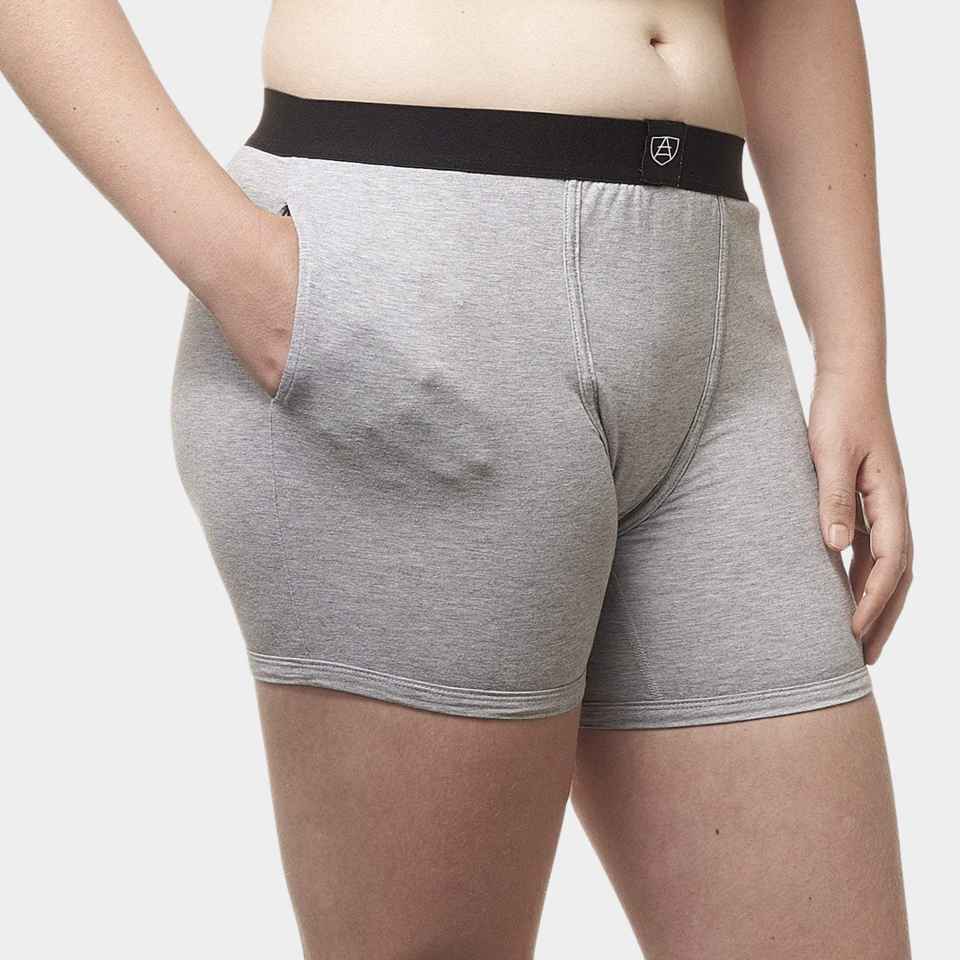 Gender-Neutral Boxers With Pockets - Grey - Paxsies