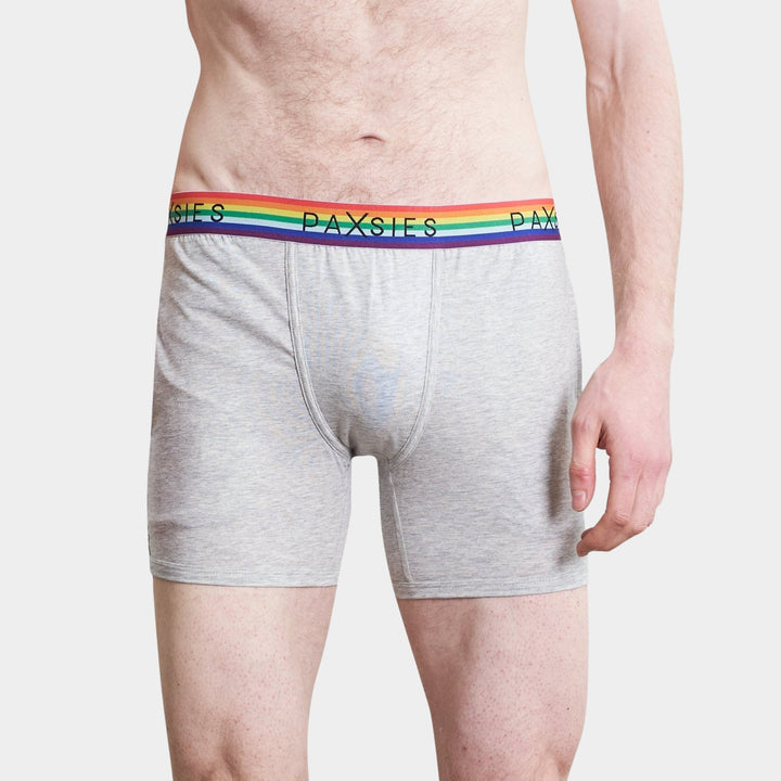 Pride Gender-Neutral Boxers With Pockets - Grey - Paxsies