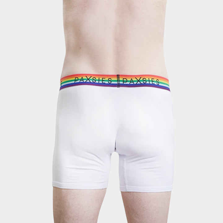 Pride Gender-Neutral Boxers With Pockets - White - Paxsies