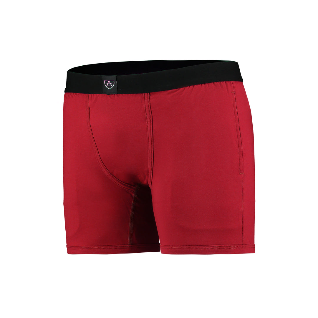 Gender-Neutral Boxers With Pockets - Dark Red